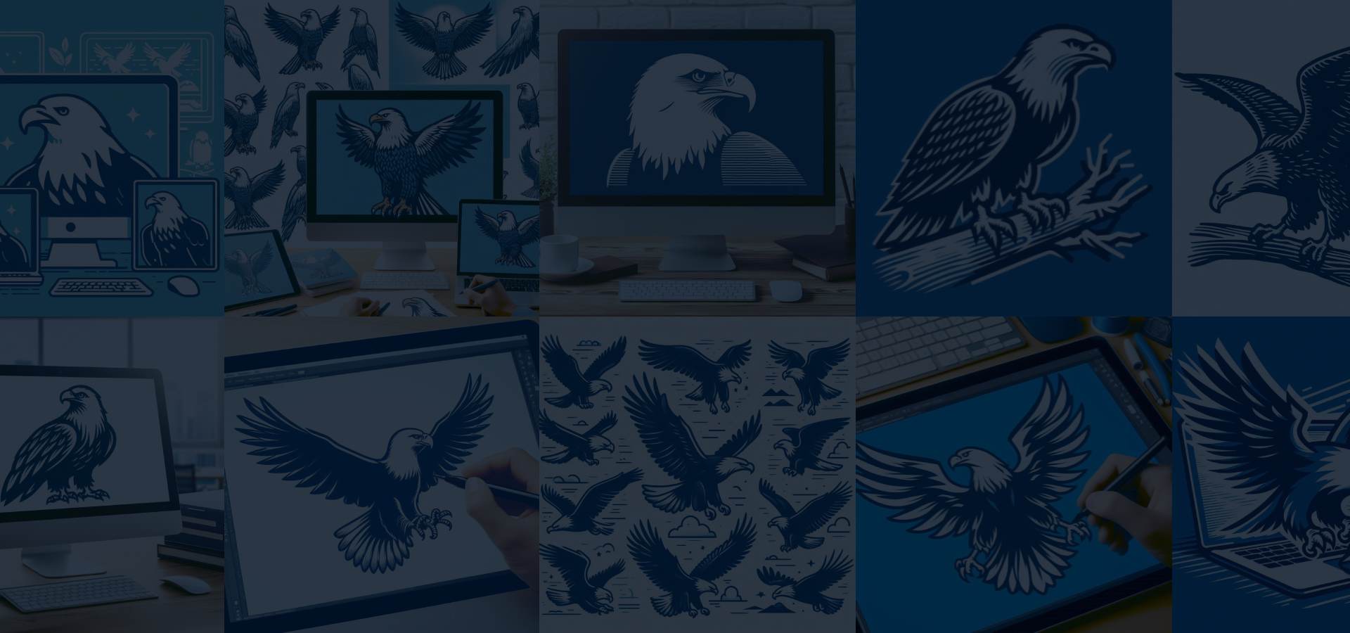 eagle designs for background of hero image on search engine courier website