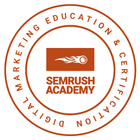 semrush seo certification badge