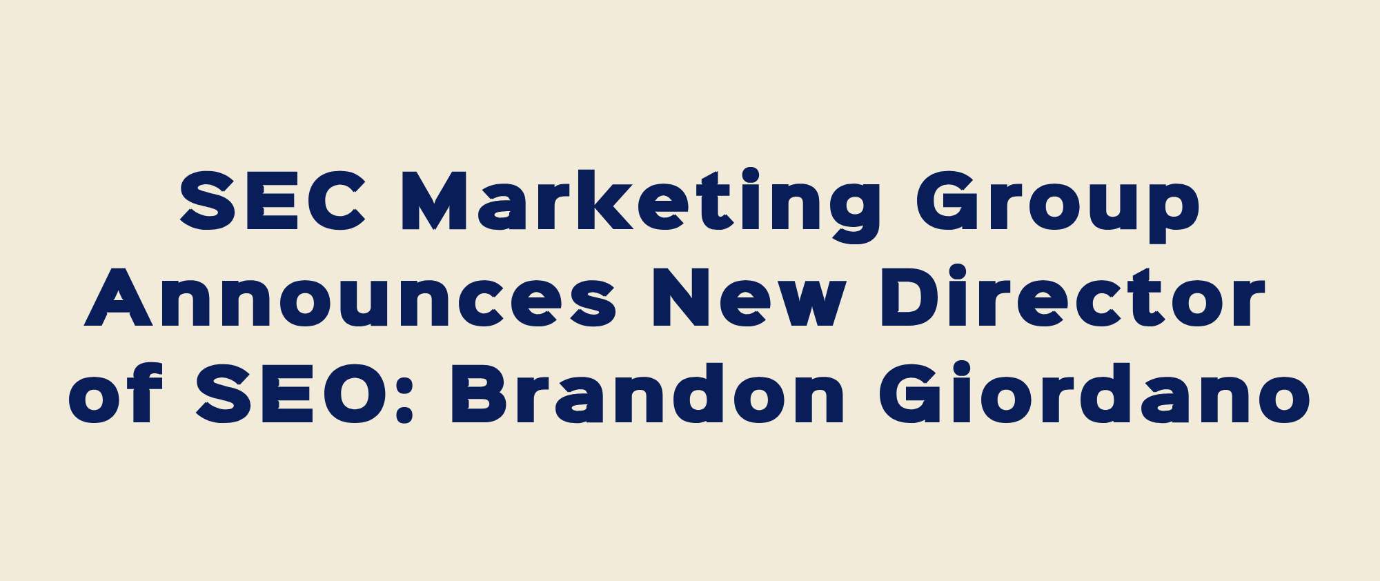 SEC Marketing Group announces new director of SEO Brandon Giordano November 2025