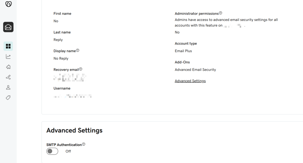 smtp authentication screen godaddy
